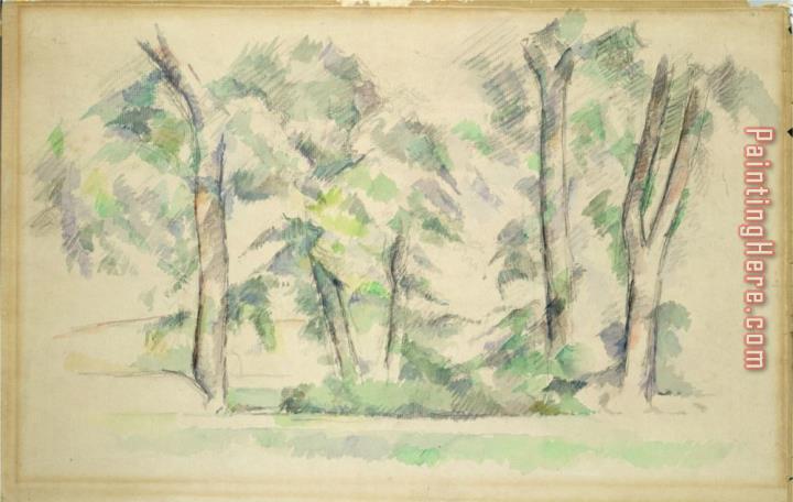 Paul Cezanne The Large Trees at Jas De Bouffan C 1885 87